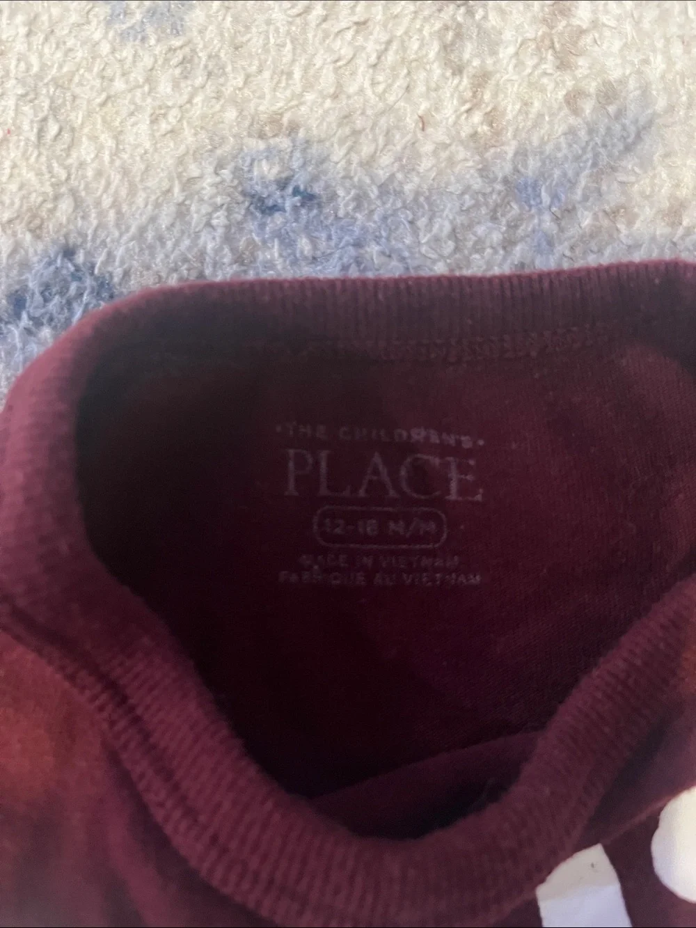The Children's Place Maroon Tee with White & Teal Graphic